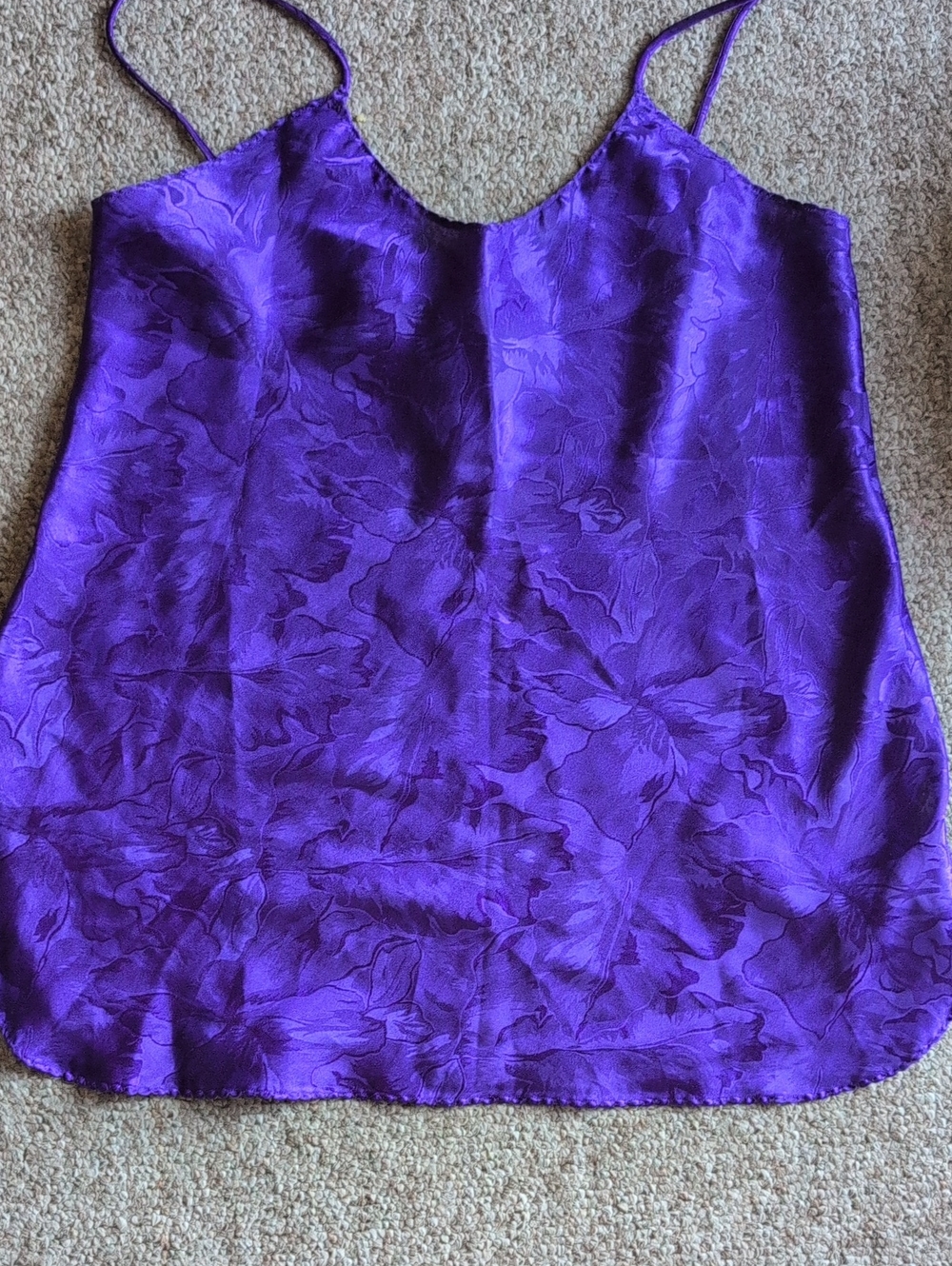 Vintage Purple Floral Satin Camisole